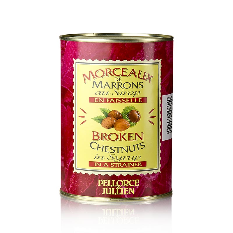 Chestnuts pieces in syrup, pellorce and jullien - 1.3 kg - can