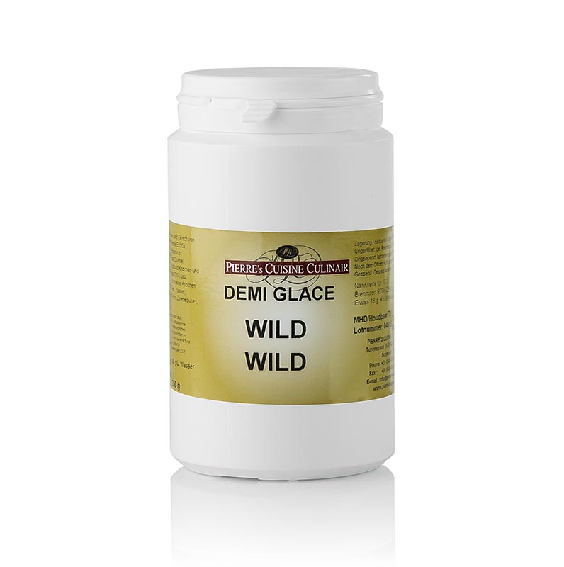 Pierre`s Cuisine Culinair Demi Glace Wild, concentrate for approx. 7 liters - 350 g - Pe-dose Pierre`s Cuisine Culinair Demi Glace Wild, concentrate for approx. 7 liters - 350 g - Pe-dose