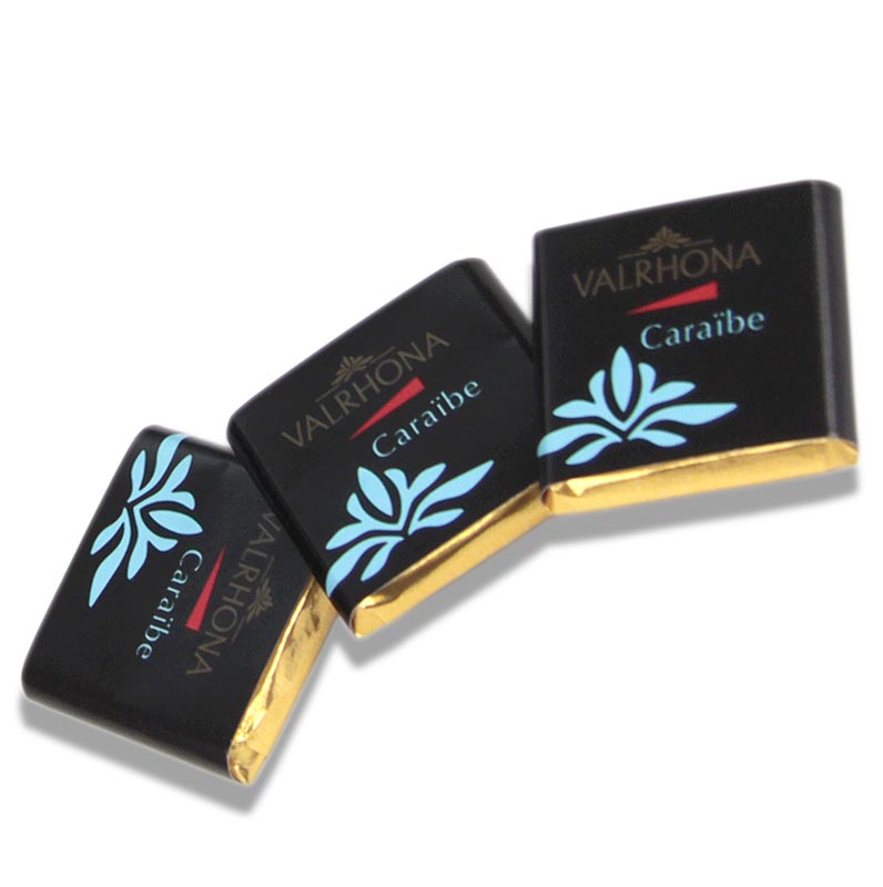 Valrhona Carre Caraibe - tablettes de chocolat noir, 66% de cacao - 1kg, 200 x 5g - boite