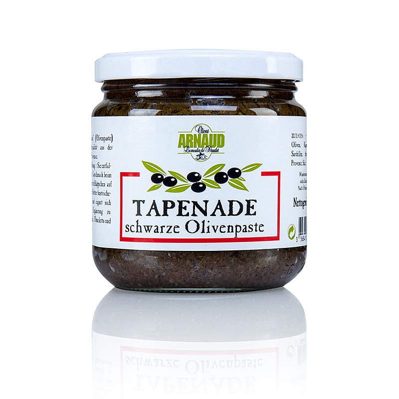 Olivenpasta - tapenade, sort, Arnaud - 400 g - Glas