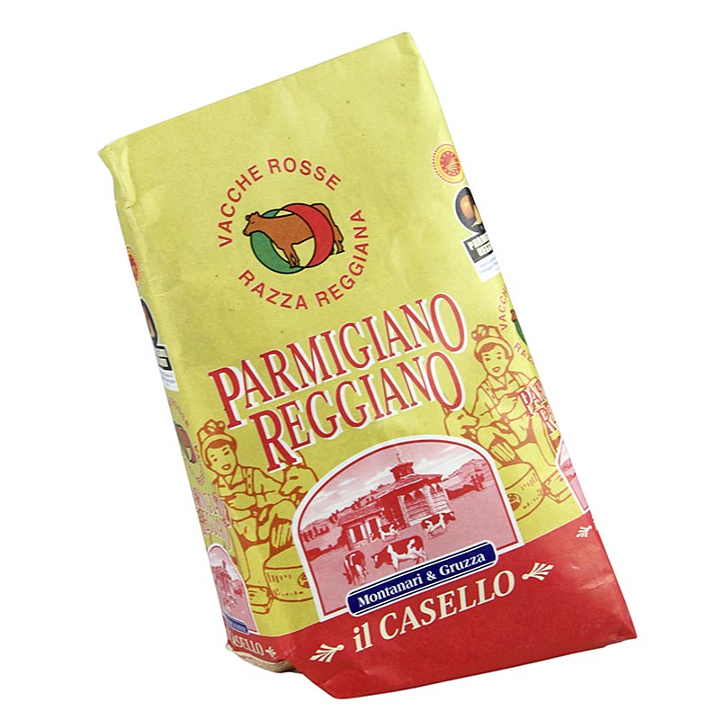 Parmezaanse kaas - Parmigiano Reggiano di Vacche Rosse DOP (BOB), min. 24 maanden - ongeveer 1000 g - Vacuüm Parmezaanse kaas - Parmigiano Reggiano di Vacche Rosse DOP (BOB), min. 24 maanden - ongeveer 1000 g - Vacuüm