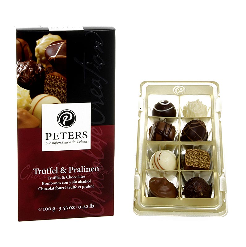 Mélange de truffes et chocolats, Peters - 100 g, 8 pièces - paquet