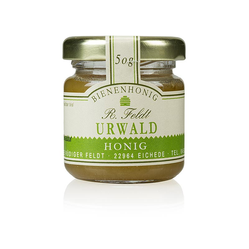 Primeval Forest Honey, Uruguay, liquid to creamy, sweetly aromatic, portion jar, Feldt Beekeeping - 50 g - Glass