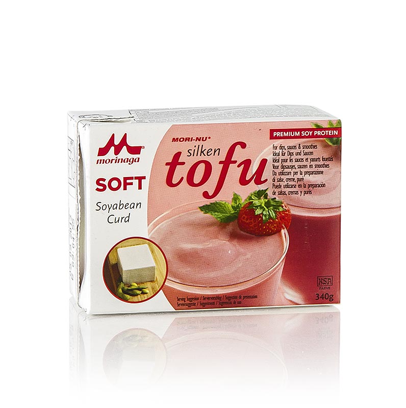 Tofu Japan, soft, red, Morinaga (silk tofu), 340 g, Tetra Pack
