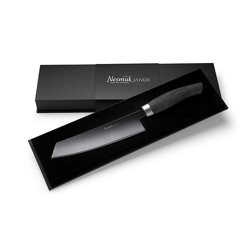 Nesmuk Janus 5.0 Chef`s knife, 180mm, stainless steel ferrule, handle bog oak - 1 pc - box