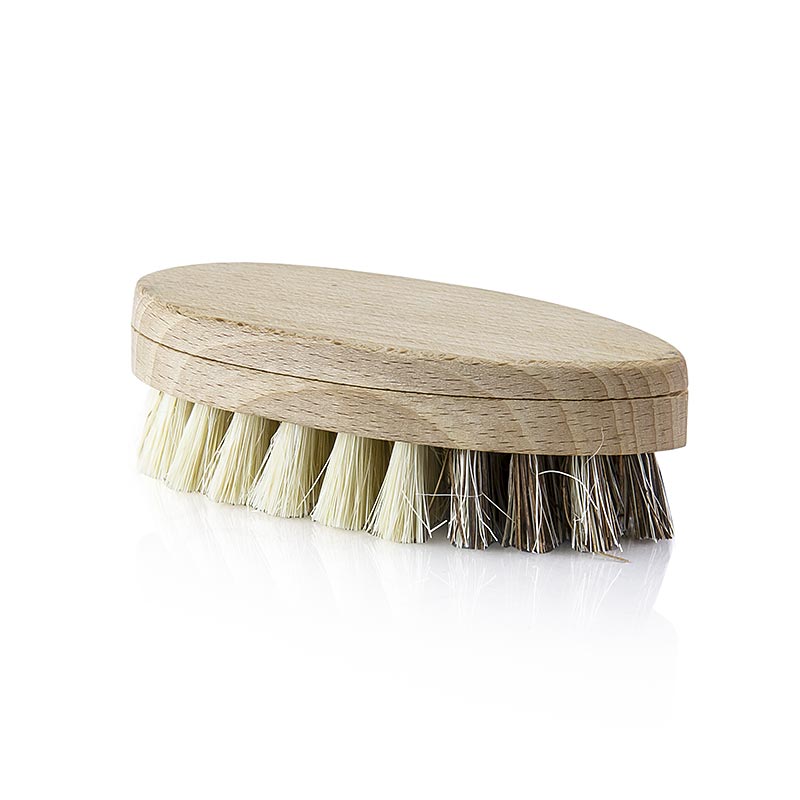 Vegetable brush, beech wood, agaves and palm tree bristles, handmade - 1 pc - loose