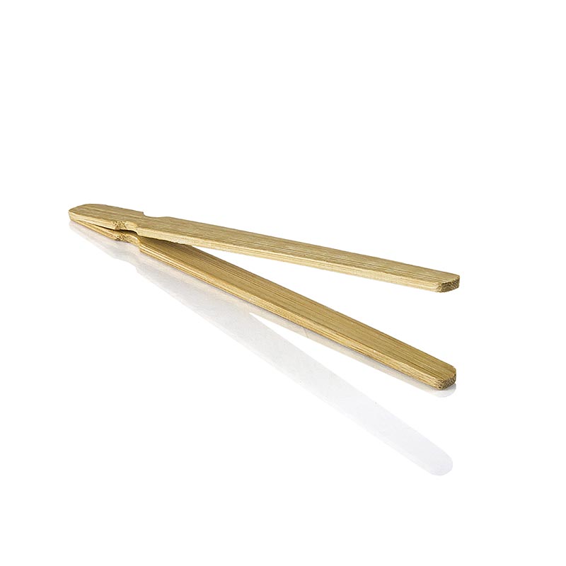 Bambus fingerfoodpincett, til snacks, brun, 12 cm - 240 timer - taske