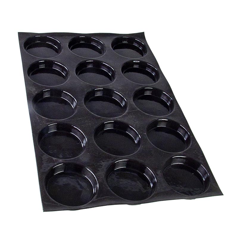 Flexipan mat 60 x 40 cm, 15 Florentine shapes, round, Ø 10.2 cm, 20 mm deep, No.0112 - 1 pc - loose Flexipan mat 60 x 40 cm, 15 Florentine shapes, round, Ø 10.2 cm, 20 mm deep, No.0112 - 1 pc - loose
