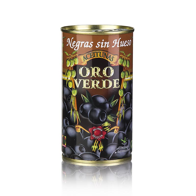 Olives noires, sans noyau, noircies, en saumure - 350 g - verre
