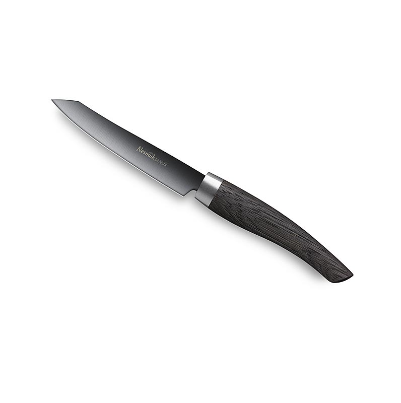 Nesmuk Janus 5.0, couteau de bureau et à éplucher, 90 mm, manche en chêne des marais - 1 pc - boîte