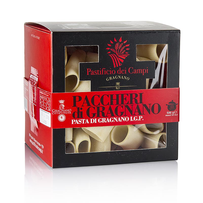 Pastificio dei Campi - No.55 Paccheri, Pasta di Gragnano IGP, halve canneloni - 500 g - doos Pastificio dei Campi - No.55 Paccheri, Pasta di Gragnano IGP, halve canneloni - 500 g - doos