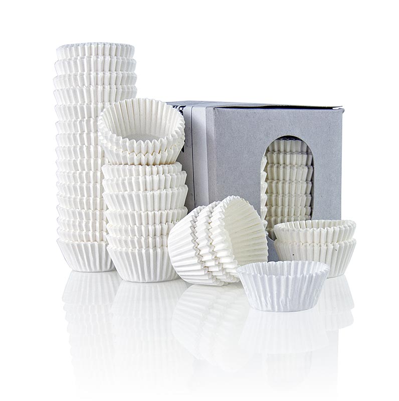 Paper capsules, white, Ø 30 / 44mm, 20mm high - 1,000 St - carton