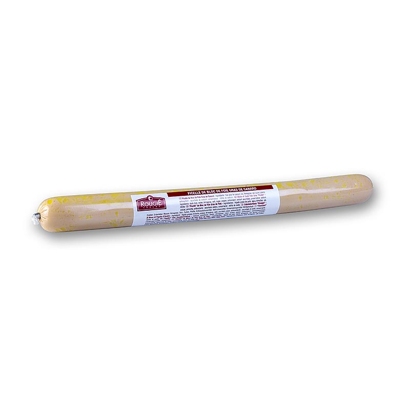 Eendenleverblok, stokvormige ficelle, foie gras, Ø 36 mm, 38 cm, rougie - 400 g - film