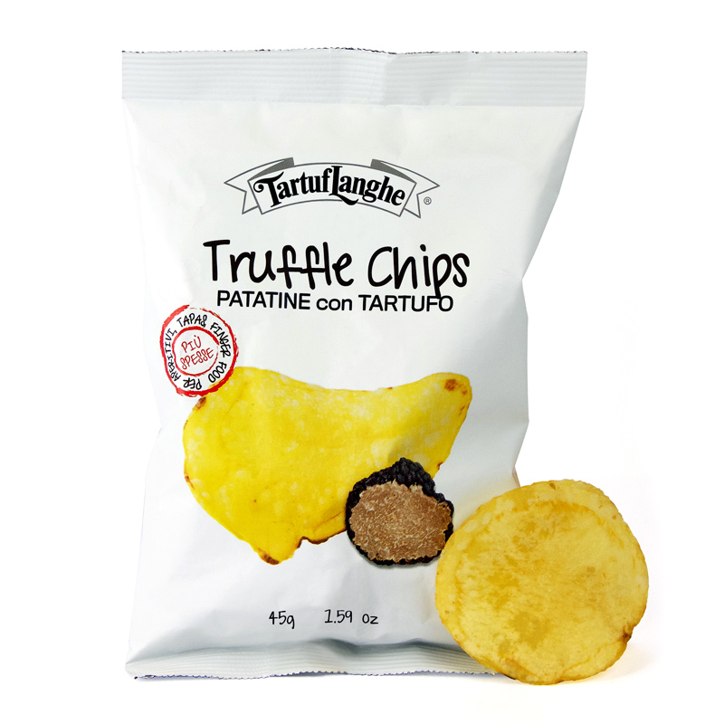 TARTUFLANGHE Trüffel Chips, Kartoffelchips mit Sommertrüffel (tuber aestivum) - 45 g - Beutel