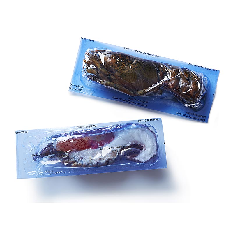 HPL Hummer, homard coupé en deux avec des ciseaux à coquille dans le sac de cuisson - 300 g, 2 parties - sac