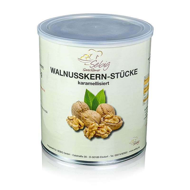 Walnut kernel pieces, caramelized - 1, 5 kg - can