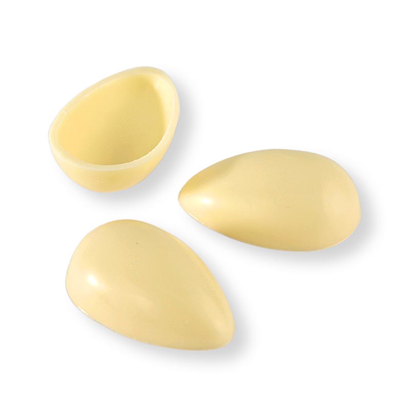 Chocolate egg half-shells, white chocolate, small, 40x26mm, Läderach (Easter) - 588 pieces - carton Chocolate egg half-shells, white chocolate, small, 40x26mm, Läderach (Easter) - 588 pieces - carton