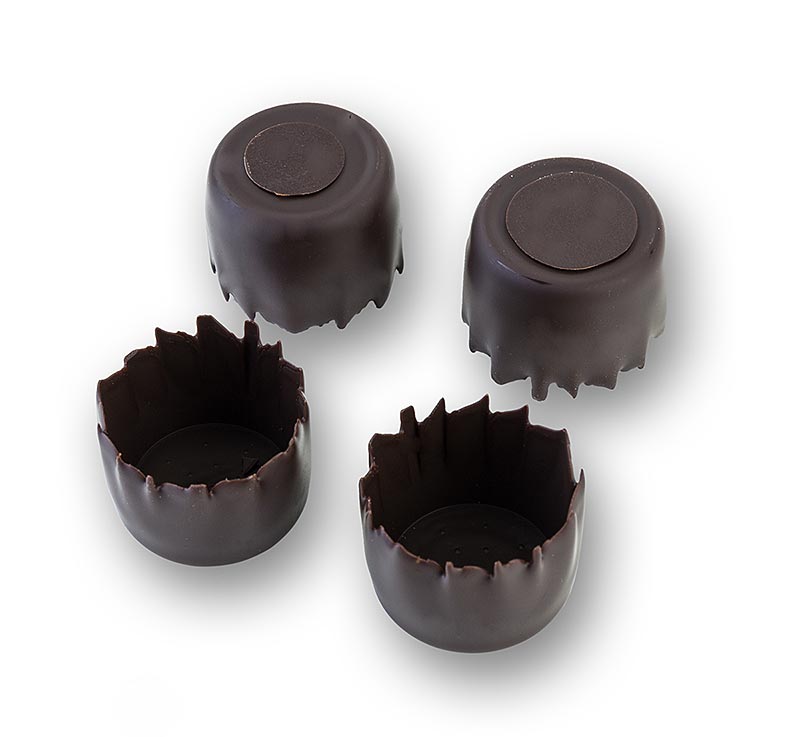 Chokoladeform, riflet mørk, Ø 25 m, H 20 mm, Michel Cluizel - 864g, 288 stykker - karton
