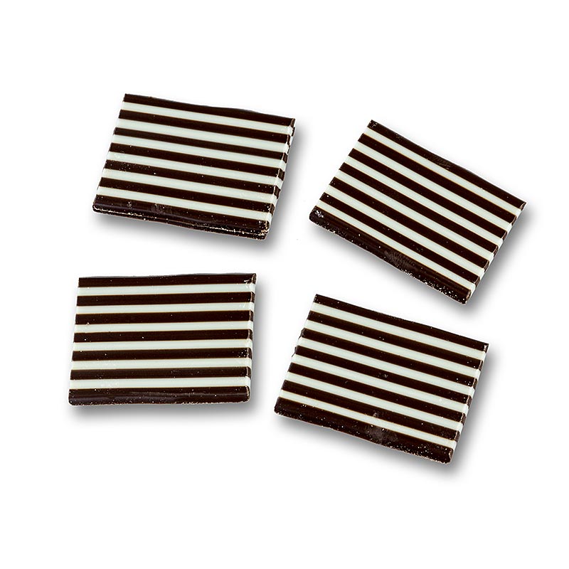 Decoration Domino rectangle blanc / chocolat noir raye, 32 x 49 mm - 1,2 kg, environ 380 pieces - Papier carton Decoration Domino rectangle blanc / chocolat noir raye, 32 x 49 mm - 1,2 kg, environ 380 pieces - Papier carton