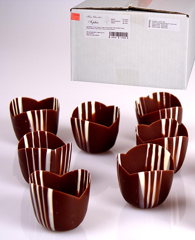 Chocolate shape - Fleur - Sophie, Ø 51 mm, 42 mm high - 970g, 72 pieces - carton