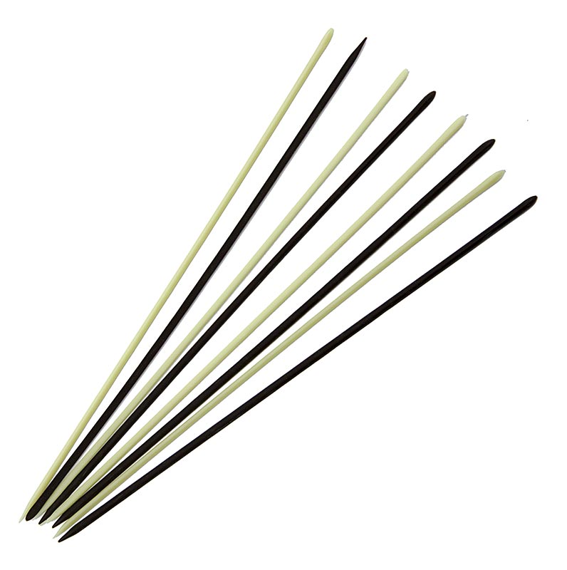 Schoko Stäbchen - Spear, dunkle und weiße Schokolade sortiert, 20 cm lang - 515 g, 490 Stück - Karton