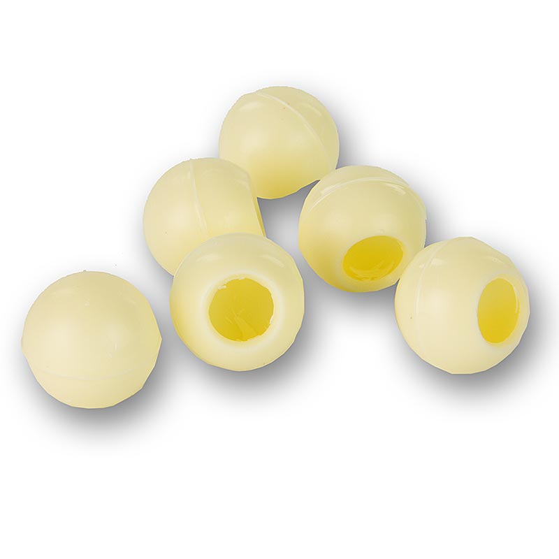 Truffle hollow balls, white chocolate, Ø 26 mm (50002) - 1.644 kg, 567 pieces - Cardboard