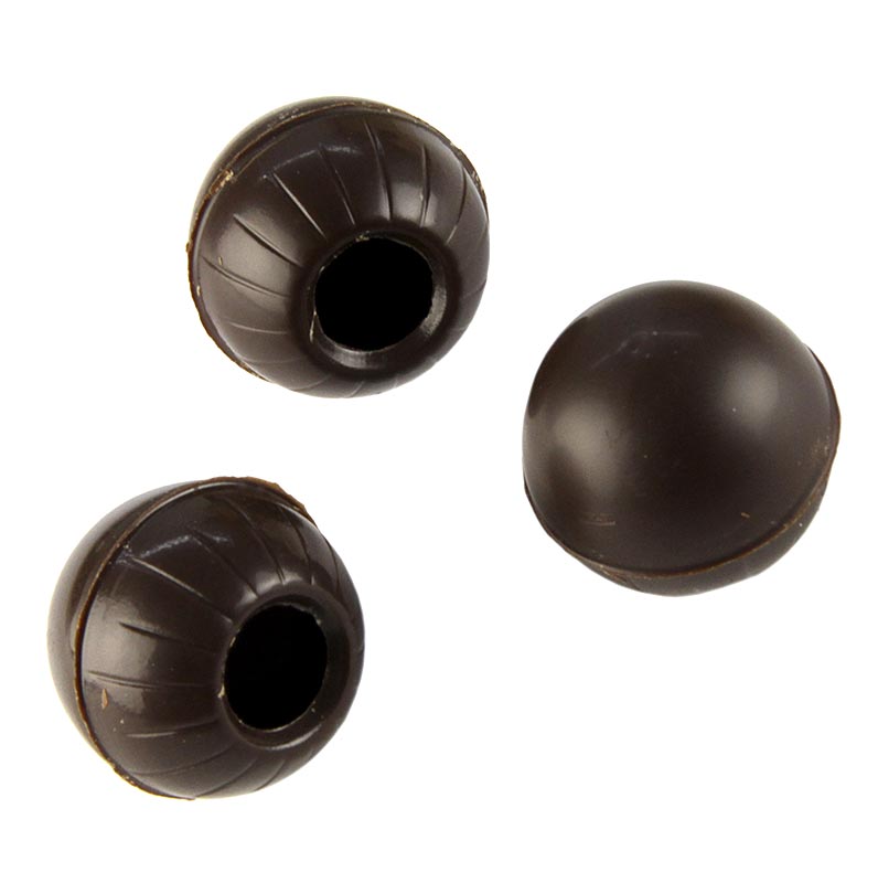 Trüffel-Hohlkugeln, Zartbitterschokolade, Ø 25 mm, Valrhona - 1,3 kg, 504 Stück - Karton Trüffel-Hohlkugeln, Zartbitterschokolade, Ø 25 mm, Valrhona - 1,3 kg, 504 Stück - Karton