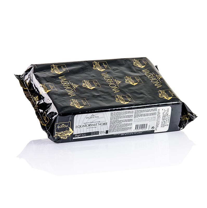 Valrhona Equatoriale Noire, dunkle Couverture im Block, 55% Kakao - 3 kg - Block Valrhona Equatoriale Noire, dunkle Couverture im Block, 55% Kakao - 3 kg - Block