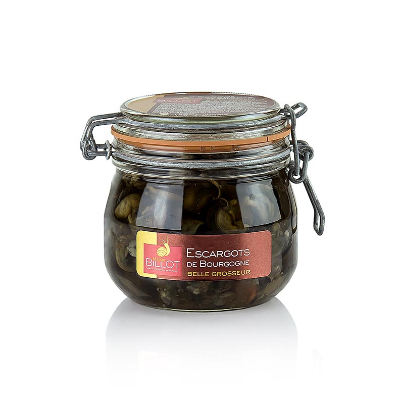 Escargots de Bourgogne, gros, bouillon de légumes, billot - 400 g, 60 pièces - verre