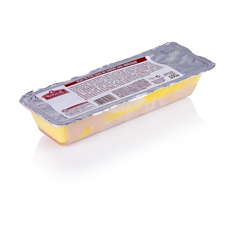 Entenleberblock, mit Stücken, Trapez, Halbkonserve, Foie Gras, Rougie - 500 g - Pe-schale