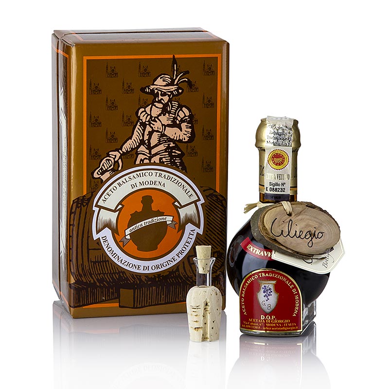 Aceto Balsamico Tradizionale DOP/BOB, 25 jaar, kersenvat, Acetaia di Giorgio - 100 ml - fles Aceto Balsamico Tradizionale DOP/BOB, 25 jaar, kersenvat, Acetaia di Giorgio - 100 ml - fles