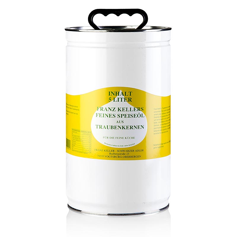 Huile de pepins de raisin de Franz Keller, tres douce et legerement noisetee - 5 litres - boite