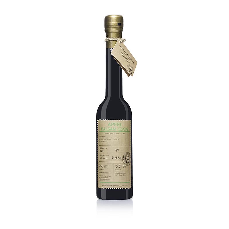 Apfel Balsam Essig (Eichenfass), 5% Säure, Adrian Manufaktur - 250 ml - Flasche Apfel Balsam Essig (Eichenfass), 5% Säure, Adrian Manufaktur - 250 ml - Flasche