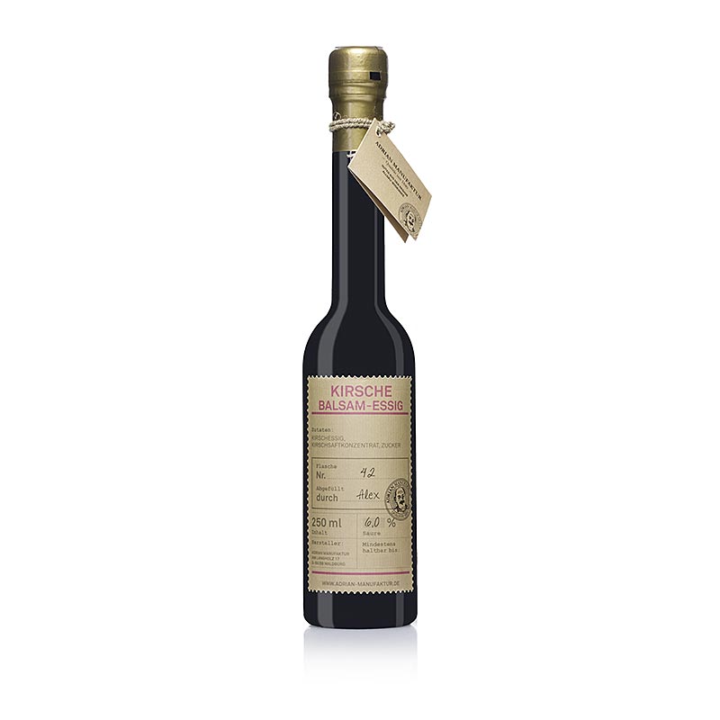 Kirsch Balsam Essig, 6% Säure, Adrian Manufaktur - 250 ml - Flasche Kirsch Balsam Essig, 6% Säure, Adrian Manufaktur - 250 ml - Flasche
