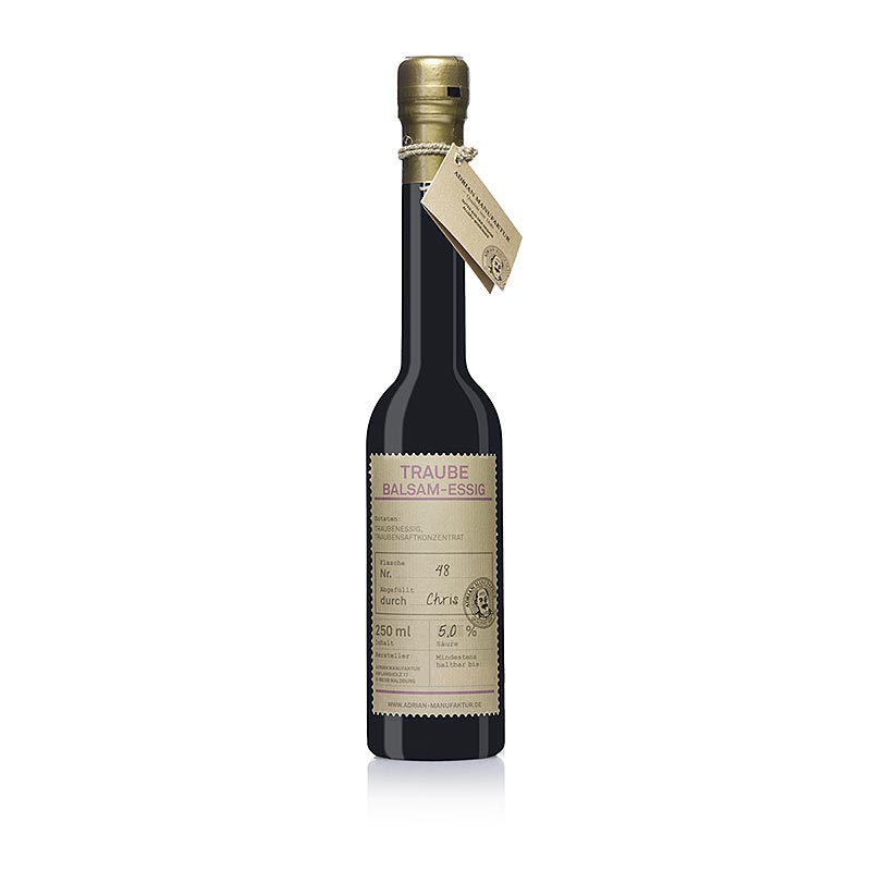 Trauben Balsam Essig, 5% Säure, Adrian Manufaktur - 250 ml - Flasche Trauben Balsam Essig, 5% Säure, Adrian Manufaktur - 250 ml - Flasche