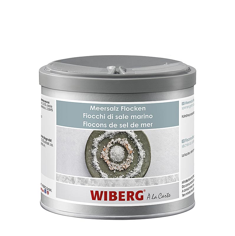 Flocons de sel de mer Wiberg, séchés au soleil - 350 g - boîte arôme Flocons de sel de mer Wiberg, séchés au soleil - 350 g - boîte arôme