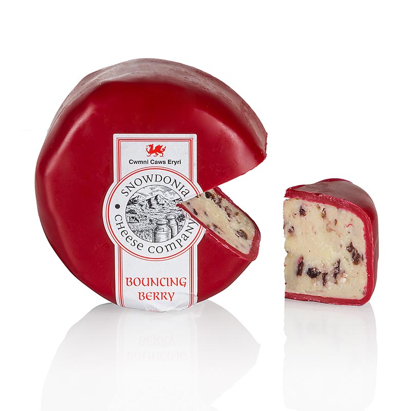 Snowdonia - Bouncing Berry, Cheddar Käse mit Cranberry, roter Wachs - 200 g - Papier
