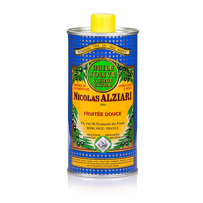 Extra virgin olive oil, Fruite Douce, mild, Alziari - 500ml - can