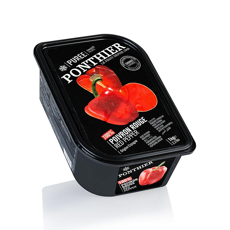 Ponthier puree-rød peber, 100% grøntsager, usødet - 1 kg - Pe-shell