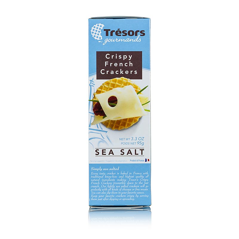 Barsnack Tresors - Crispy French Mini Waffle Crackers with Sea Salt - 95 g - carton