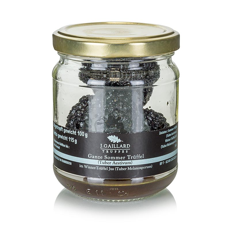 Summer truffles, whole truffles, in winter truffle juice, Gaillard - 115 g - Glass