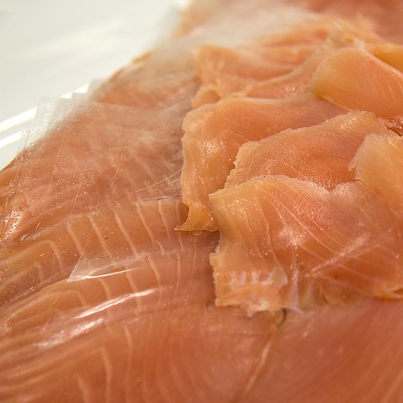 Scottish smoked salmon, whole side, sliced - 1000g - vacuum Scottish smoked salmon, whole side, sliced - 1000g - vacuum