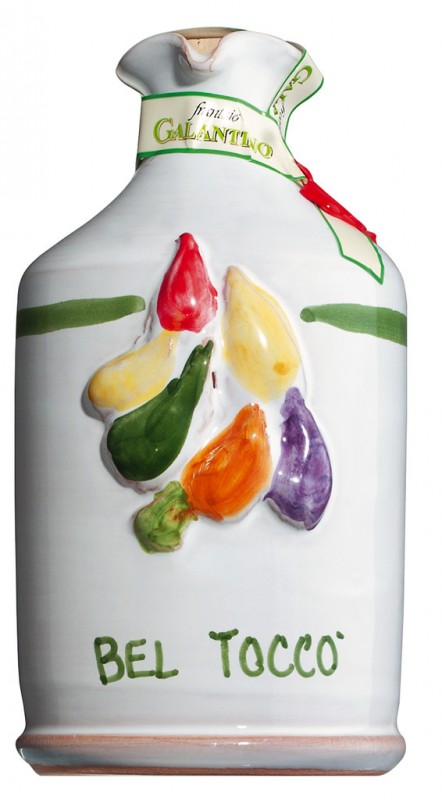 Olio all heritage Bel Tocco, orcio, extra virgin olive oil with herbs, pitcher, Galantino - 250 ml - jug