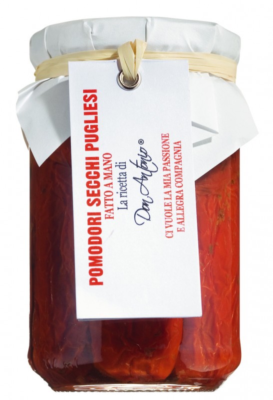 Pomodori secchi pugliesi, Getrocknete Tomaten aus Apulien, Don Antonio - 280 g - Glas Pomodori secchi pugliesi, Getrocknete Tomaten aus Apulien, Don Antonio - 280 g - Glas