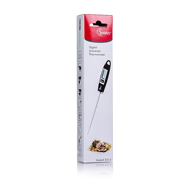 Digital household thermometer, with insertion probe, E514, -40 C to +200C - 1 piece - Cardboard Digital household thermometer, with insertion probe, E514, -40 C to +200C - 1 piece - Cardboard