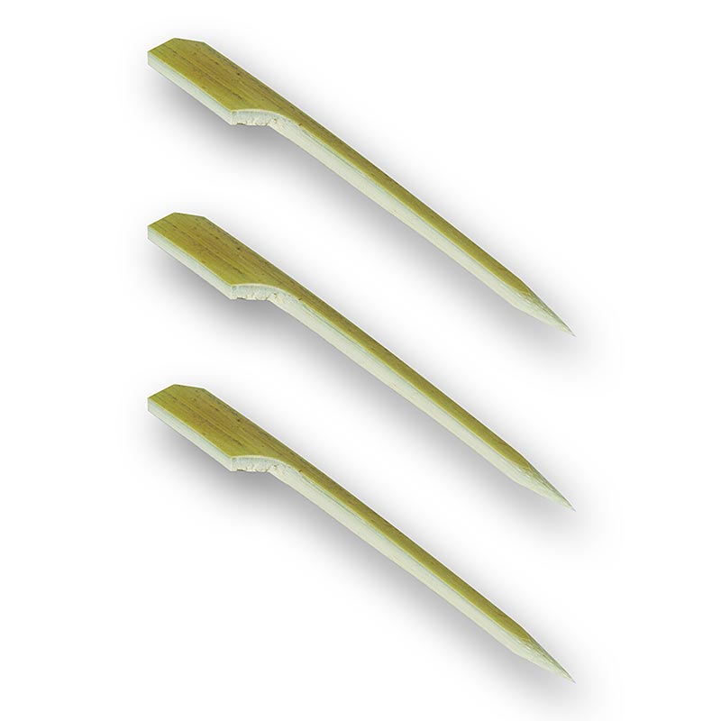 Bamboo skewers, with end of leaves, 12 cm - 50 hours - bag Bamboo skewers, with end of leaves, 12 cm - 50 hours - bag