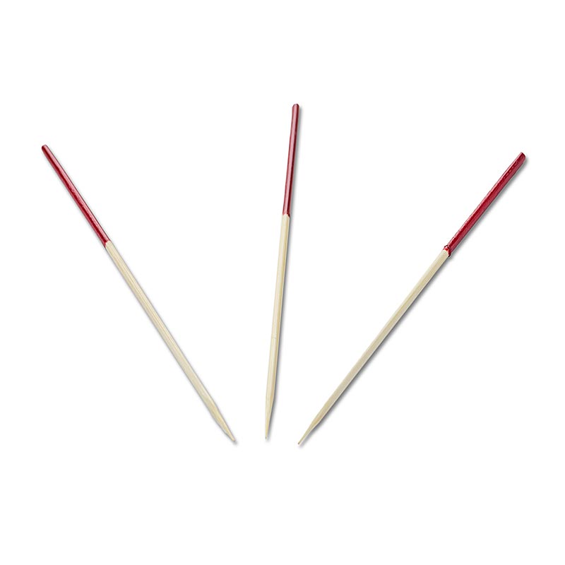 Holz-Spieße, mit rot gefärbtem Ende, 9 cm, 100% Chef - 100 St - Beutel Holz-Spieße, mit rot gefärbtem Ende, 9 cm, 100% Chef - 100 St - Beutel