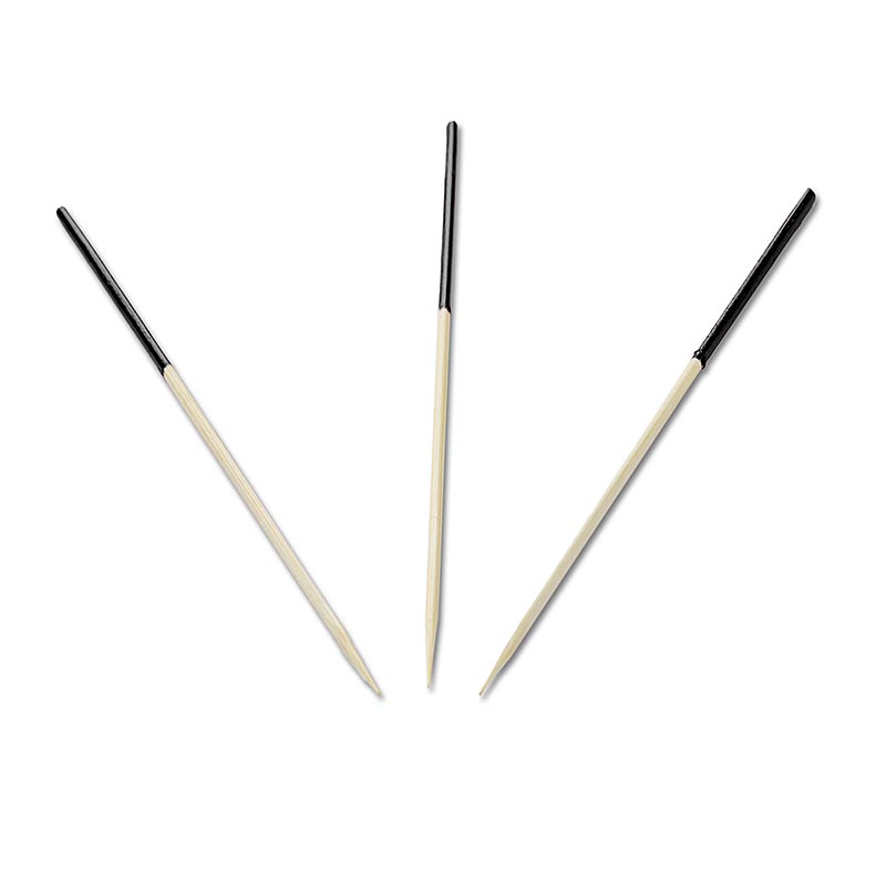 Holz-Spieße - mit schwarz gefärbtem Ende, 9cm, 100% Chef - 100 St - Beutel Holz-Spieße - mit schwarz gefärbtem Ende, 9cm, 100% Chef - 100 St - Beutel
