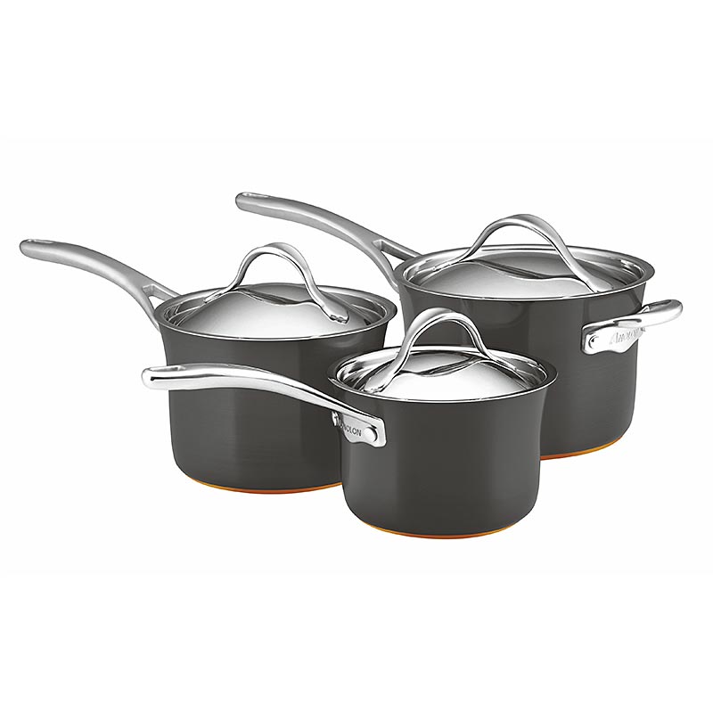 Anolon Nouvelle Copper Stieltopf Set, 3-tlg., Ø 16 / 18 / 20 cm, alle Herdarten - 3 tlg. - Karton Anolon Nouvelle Copper Stieltopf Set, 3-tlg., Ø 16 / 18 / 20 cm, alle Herdarten - 3 tlg. - Karton