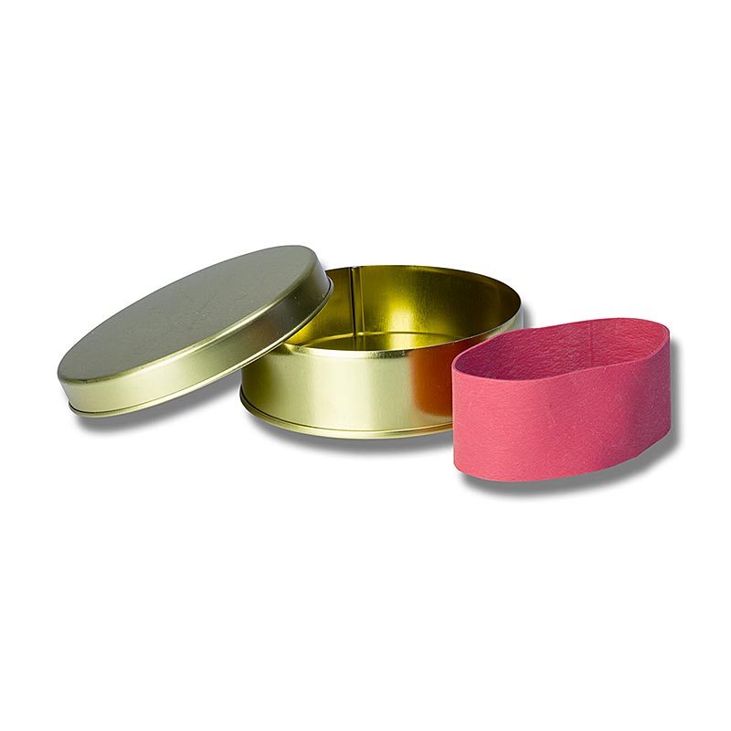 Tin of caviar - gold, unprinted, with closure gum for 250g caviar - 1 St - slack Tin of caviar - gold, unprinted, with closure gum for 250g caviar - 1 St - slack